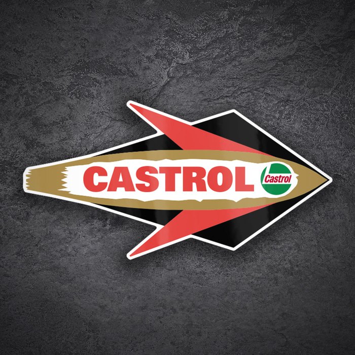 Pegatinas: Emblema Flecha Castrol Derecha Retro