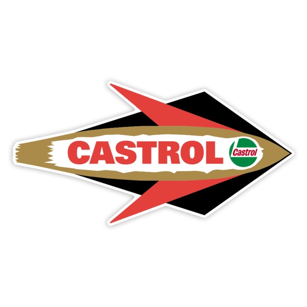 Pegatinas: Emblema Flecha Castrol Derecha Retro