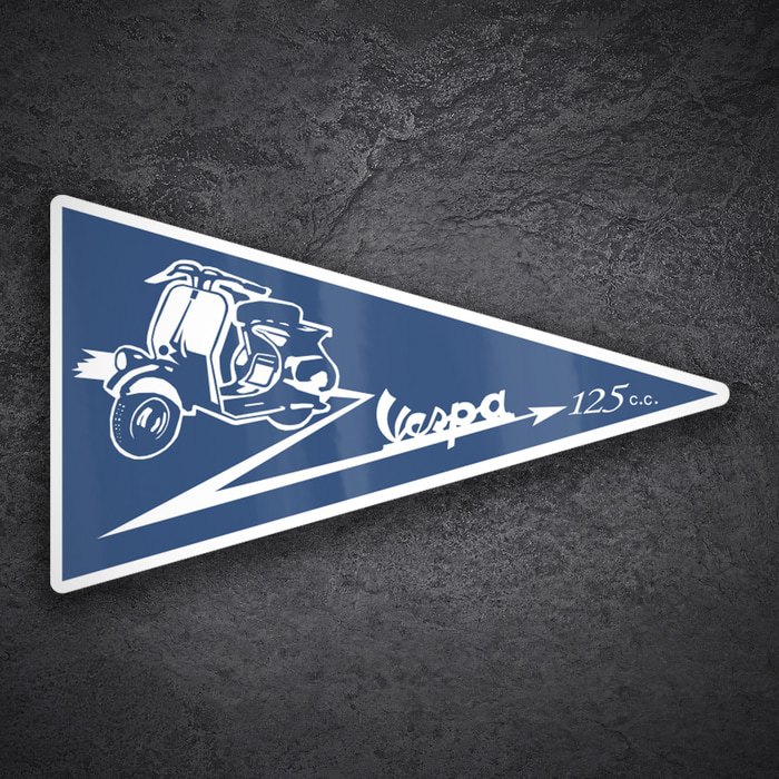 Pegatinas: Emblema Vespa Azul 125 c.c. Vintage