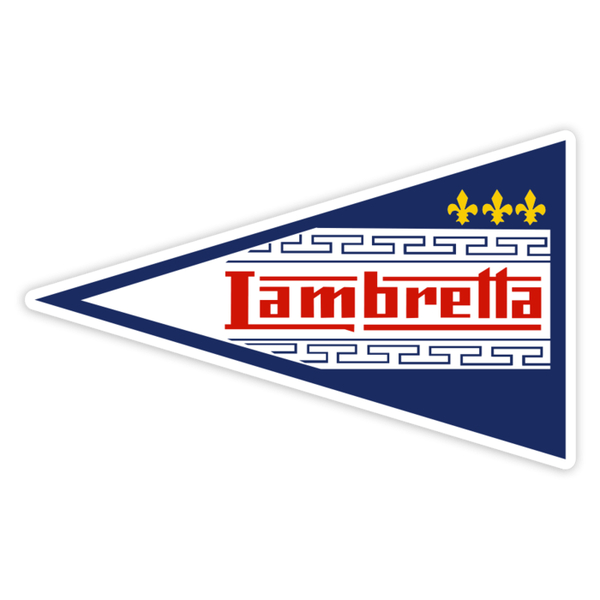 Pegatinas: Emblema Triangular Lambretta Clásico Azul