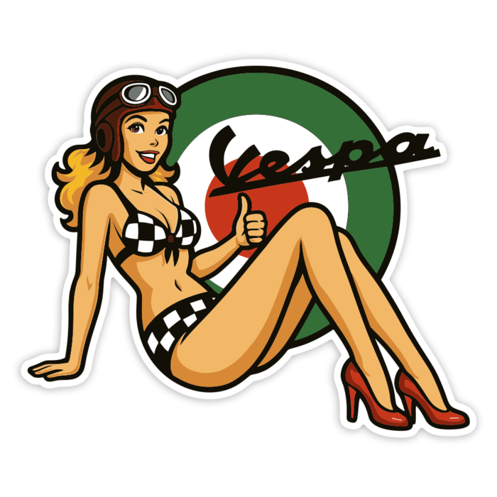Pegatinas: Chica Pin Up Vespa Italia