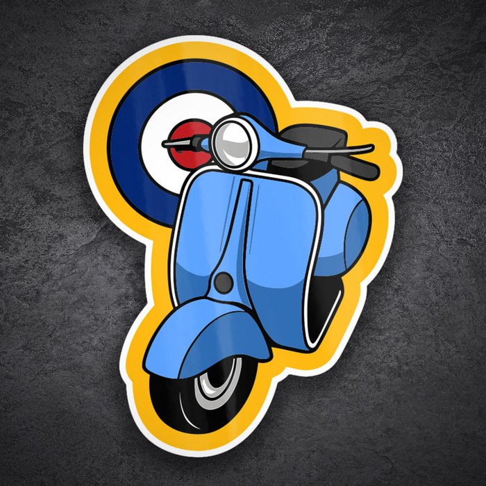 Pegatinas: Scooter Clásico Mod Azul