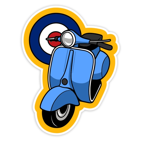 Pegatinas: Scooter Clásico Mod Azul