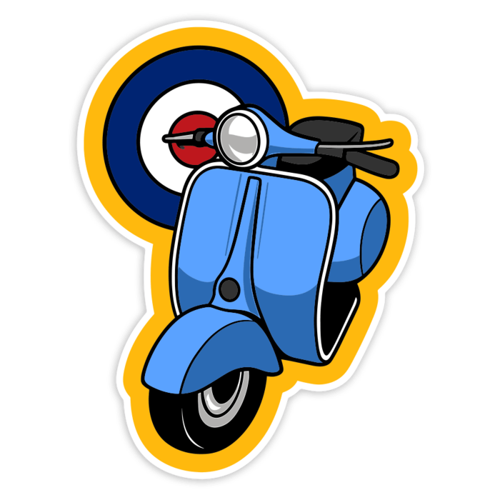 Pegatinas: Scooter Clásico Mod Azul