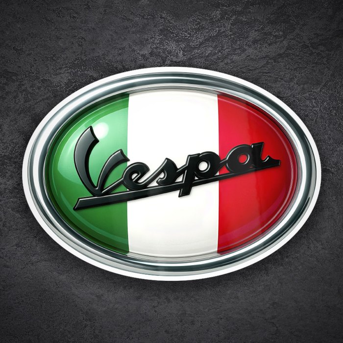 Pegatinas: Vespa bandera Italia ovalado