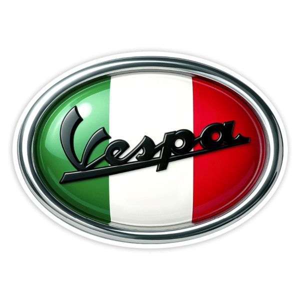 Pegatinas: Vespa bandera Italia ovalado