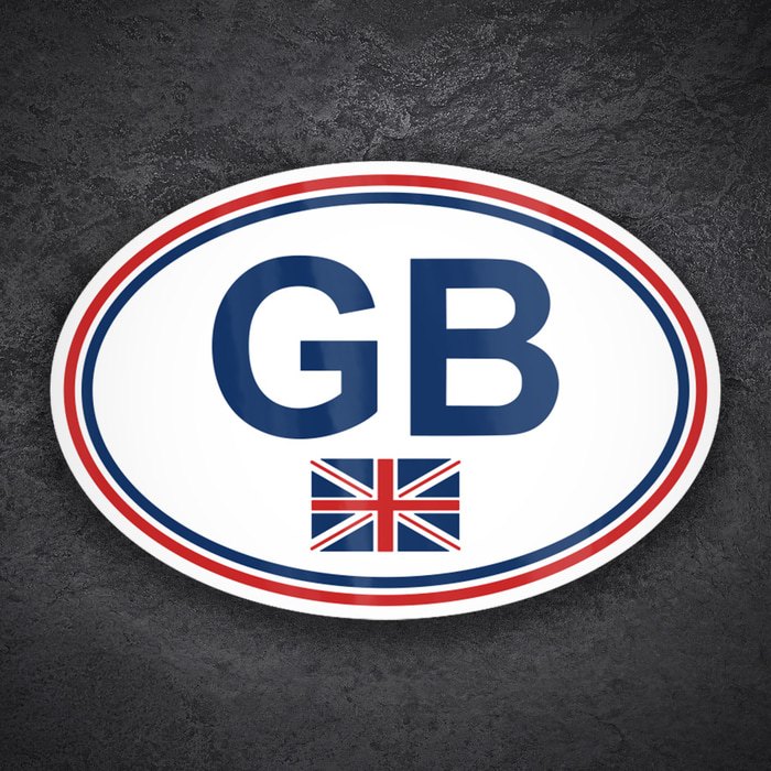 Pegatinas: GB bandera Reino Unido ovalado