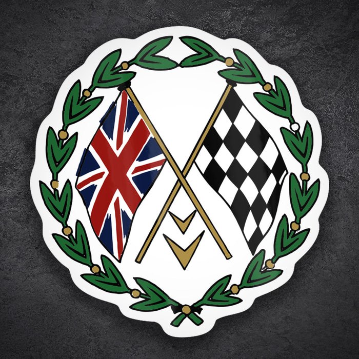 Pegatinas: Bandera GB cuadros corona