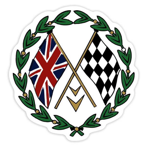 Pegatinas: Bandera GB cuadros corona
