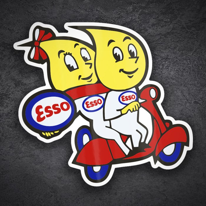 Pegatinas: Pareja Esso en Scooter