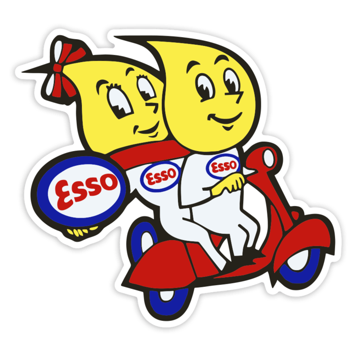 Pegatinas: Pareja Esso en Scooter