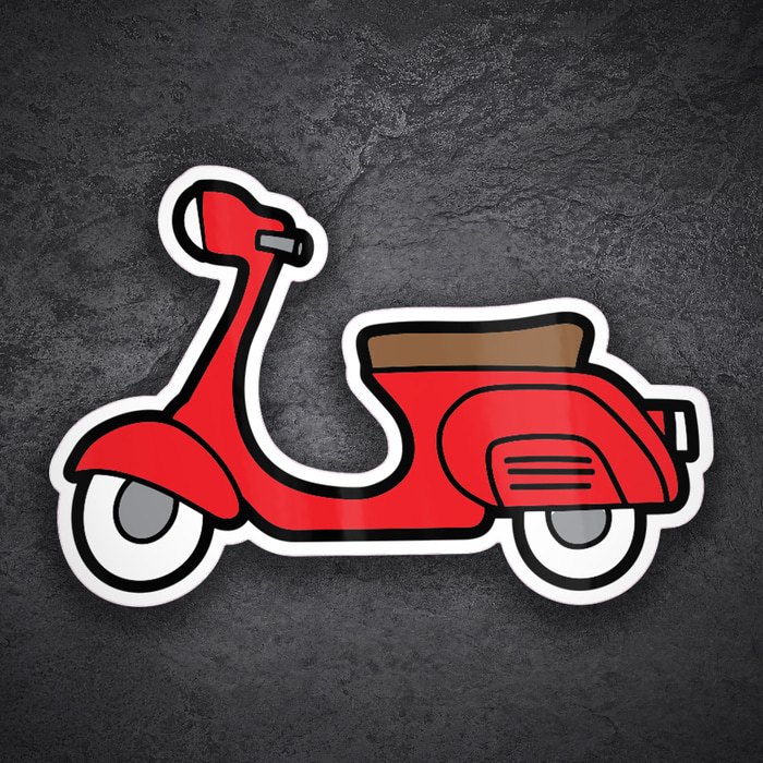 Pegatinas: Vespa Roja Simple