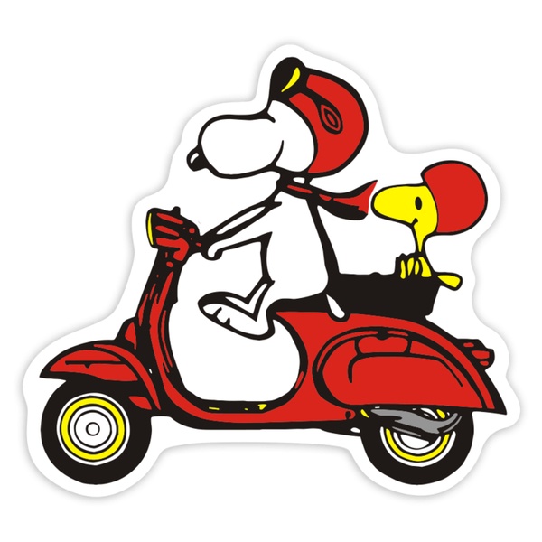Pegatinas: Snoopy Vespa Roja