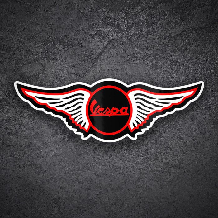 Pegatinas: Vespa Estilo Vintage Alas Rojas