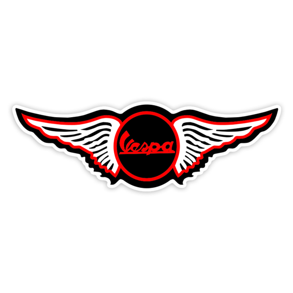 Pegatinas: Vespa Estilo Vintage Alas Rojas