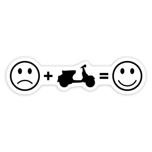 Pegatinas: Fórmula Felicidad Vespa Emoji y Scooter
