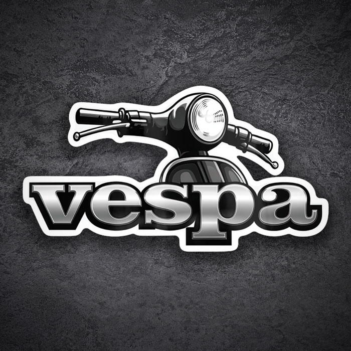 Pegatinas: Frontal Vespa Clásica Gris