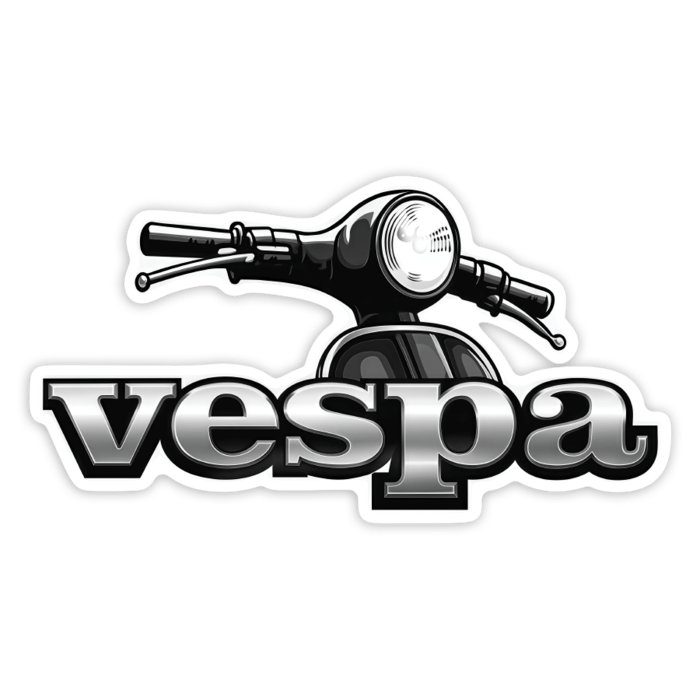 Pegatinas: Frontal Vespa Clásica Gris