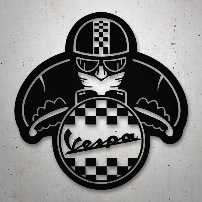 Pegatinas: Piloto Vespa Retro Competición