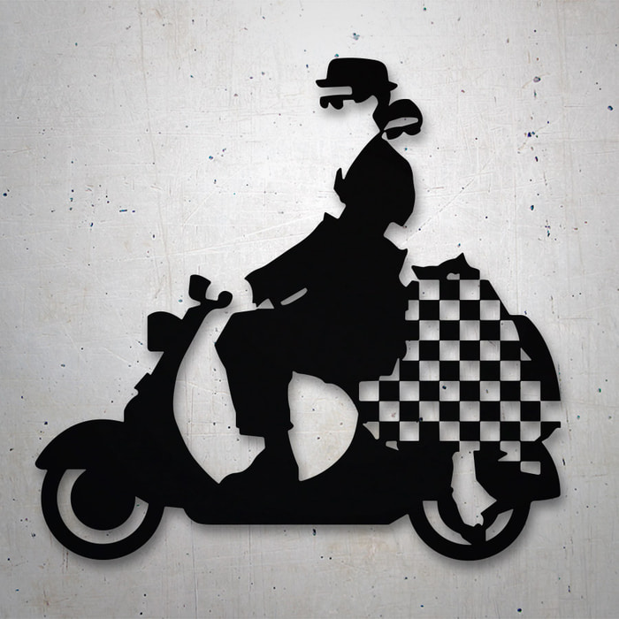 Pegatinas: Pareja Mod Ska en Scooter