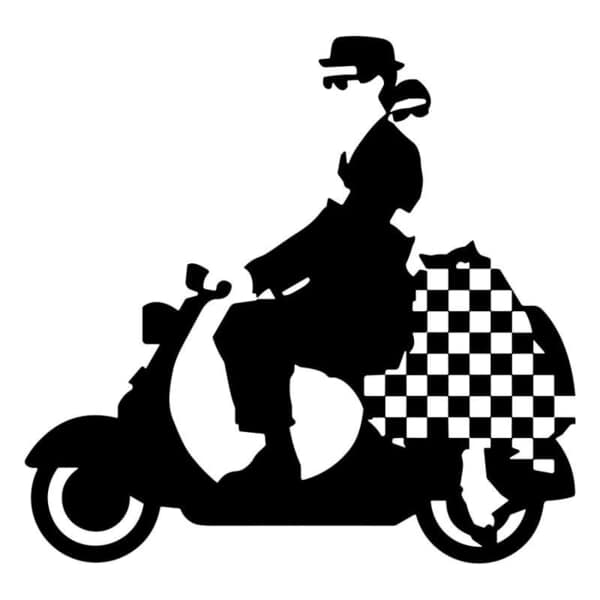 Pegatinas: Pareja Mod Ska en Scooter