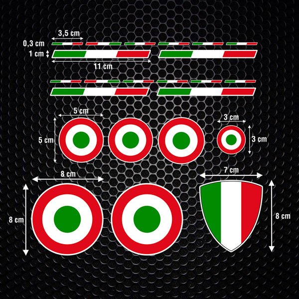 Pegatinas: Vespa Banderas y Escudos Italia