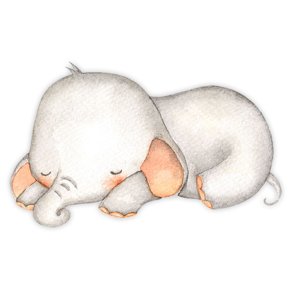 Vinilos Infantiles: Elefante dormido acuarela