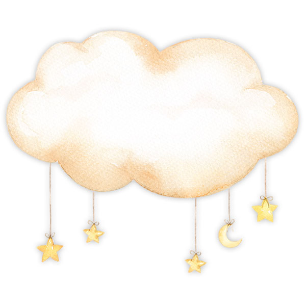 Vinilos Infantiles: Nube con estrellas colgando