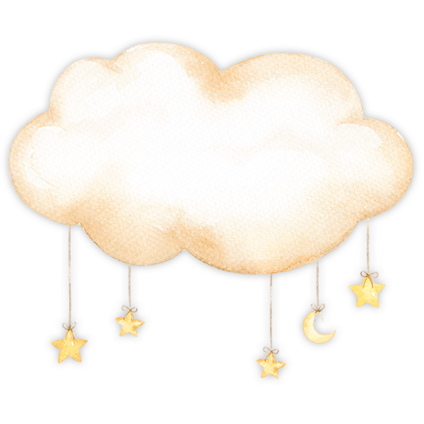 Vinilos Infantiles: Nube con estrellas colgando