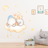 Vinilos Infantiles: Kit animales durmiendo en nube 3