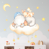 Vinilos Infantiles: Kit animales durmiendo en nube 4