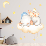 Vinilos Infantiles: Kit animales durmiendo en nube 5