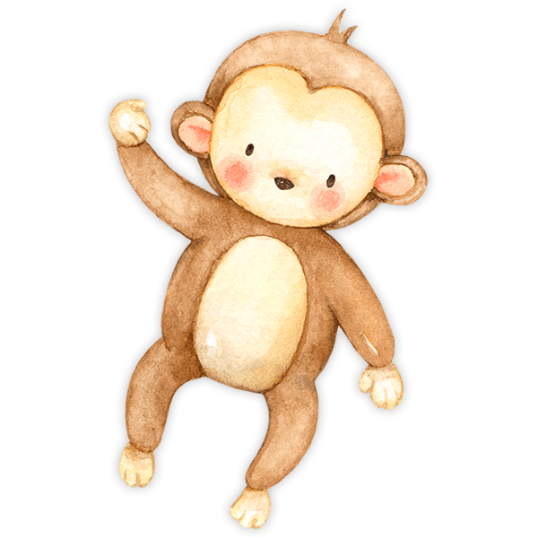 Vinilos Infantiles: Mono de acuarela