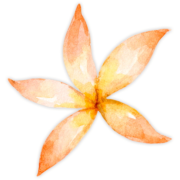 Vinilos Infantiles: Flor alargada naranja