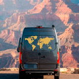 Vinilos autocaravanas: Silueta Mapa Mundi Low 11