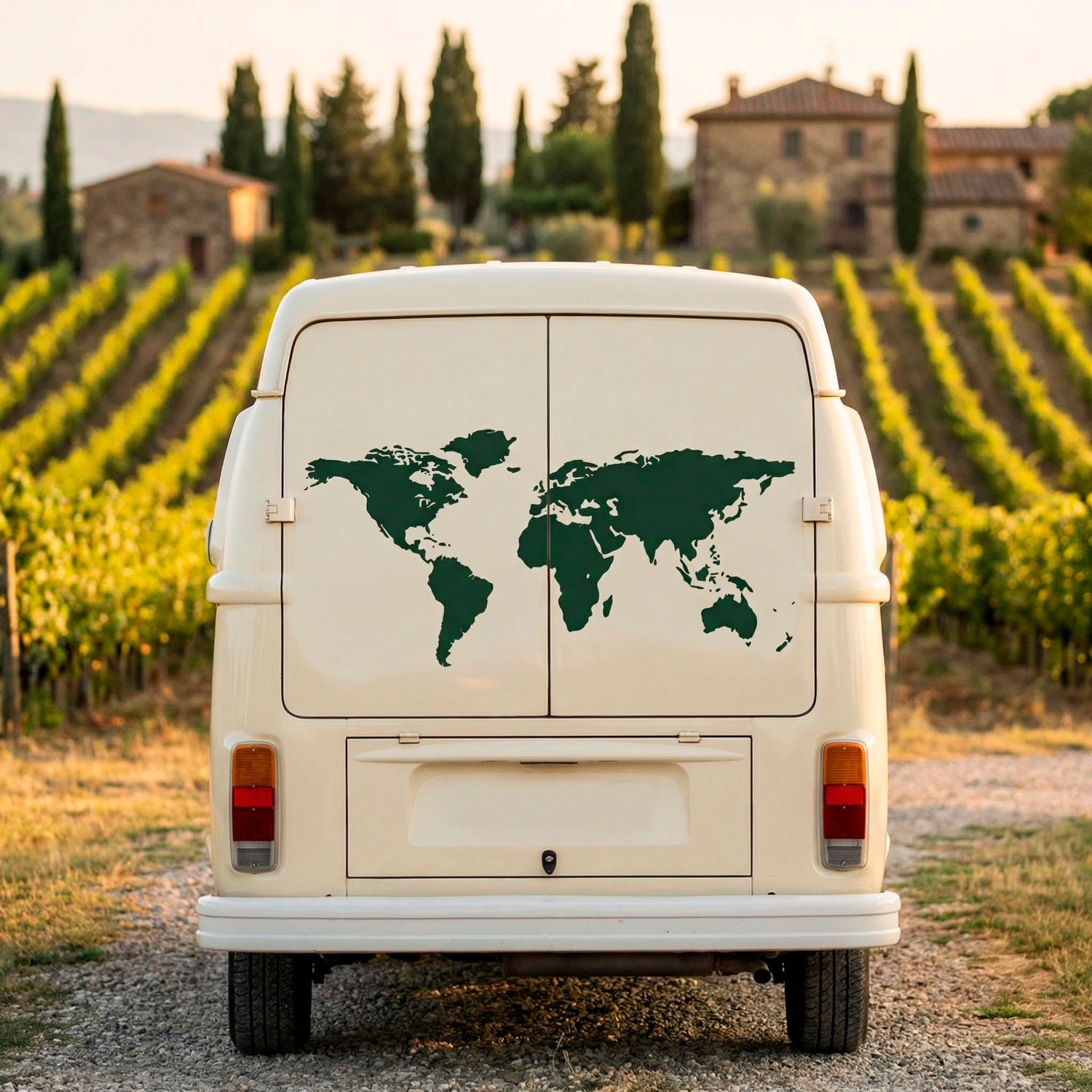 Vinilos autocaravanas: Silueta Mapa Mundi Low