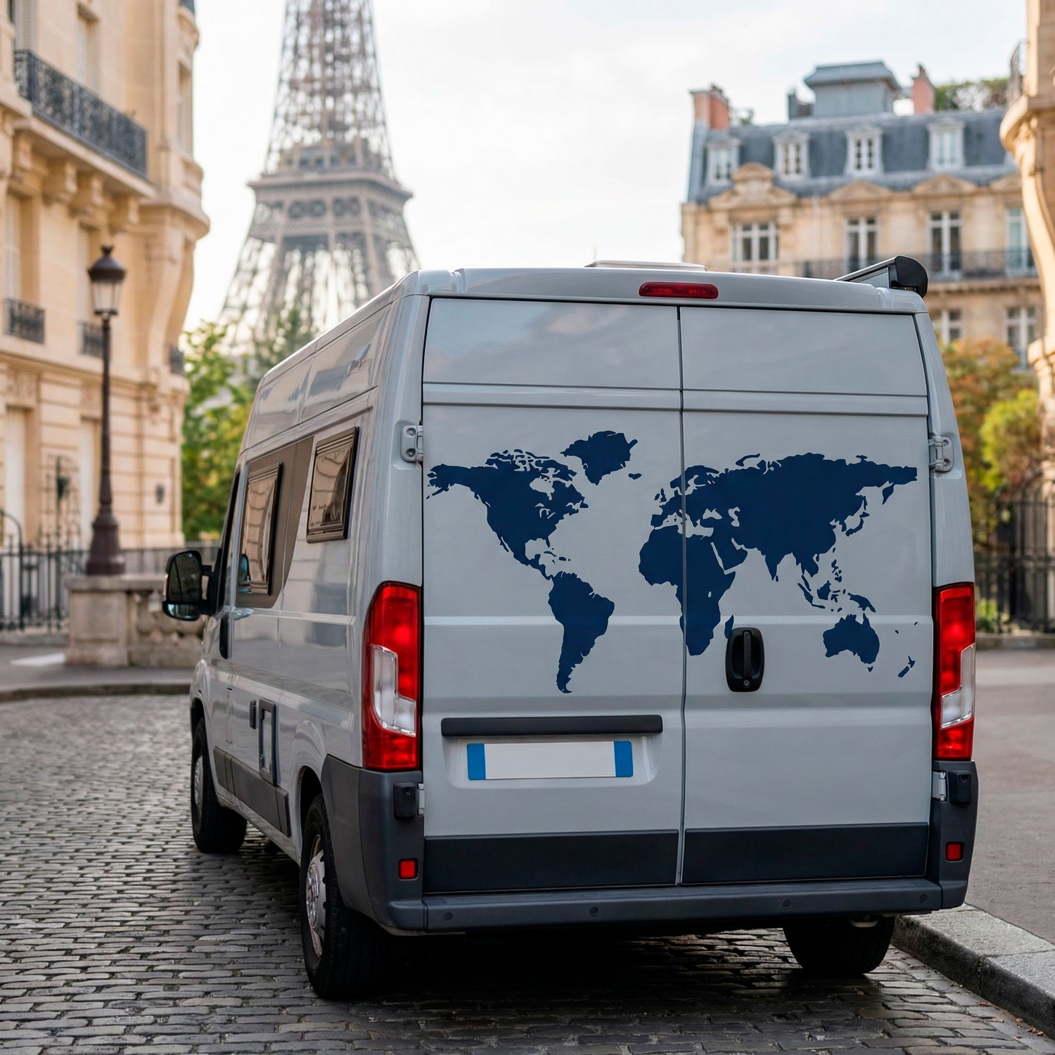 Vinilos autocaravanas: Silueta Mapa Mundi Low