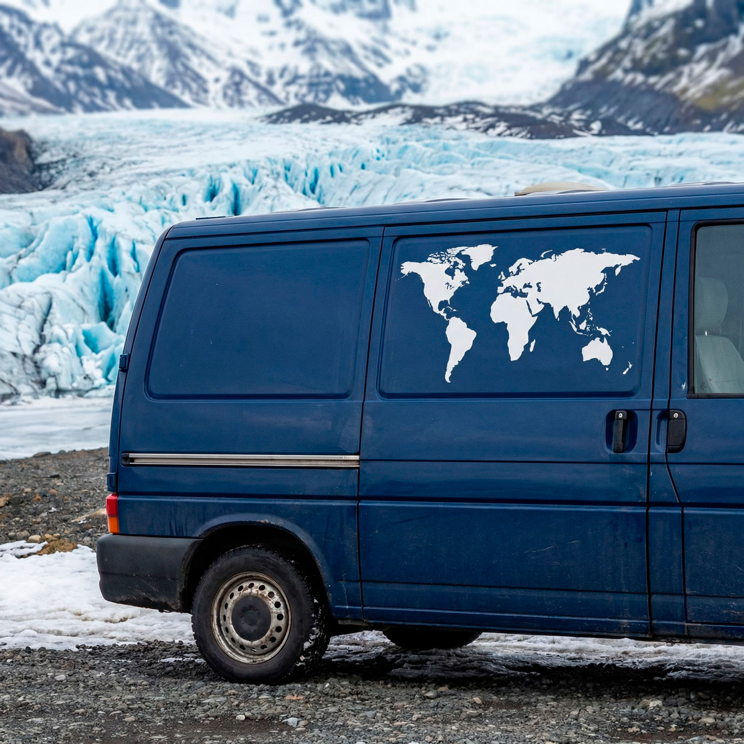 Vinilos autocaravanas: Silueta Mapa Mundi Low