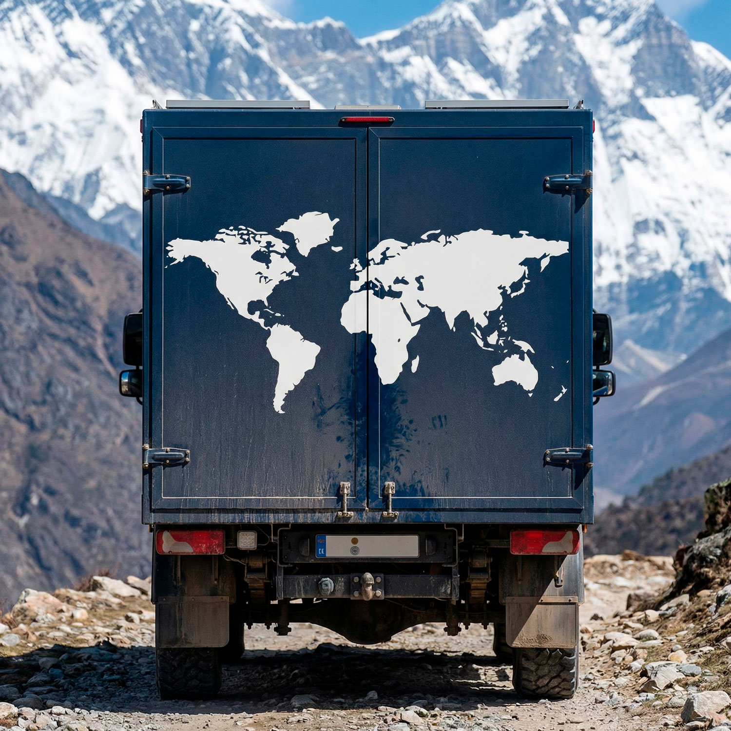 Vinilos autocaravanas: Silueta Mapa Mundi Low