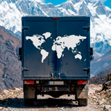 Vinilos autocaravanas: Silueta Mapa Mundi Low 27