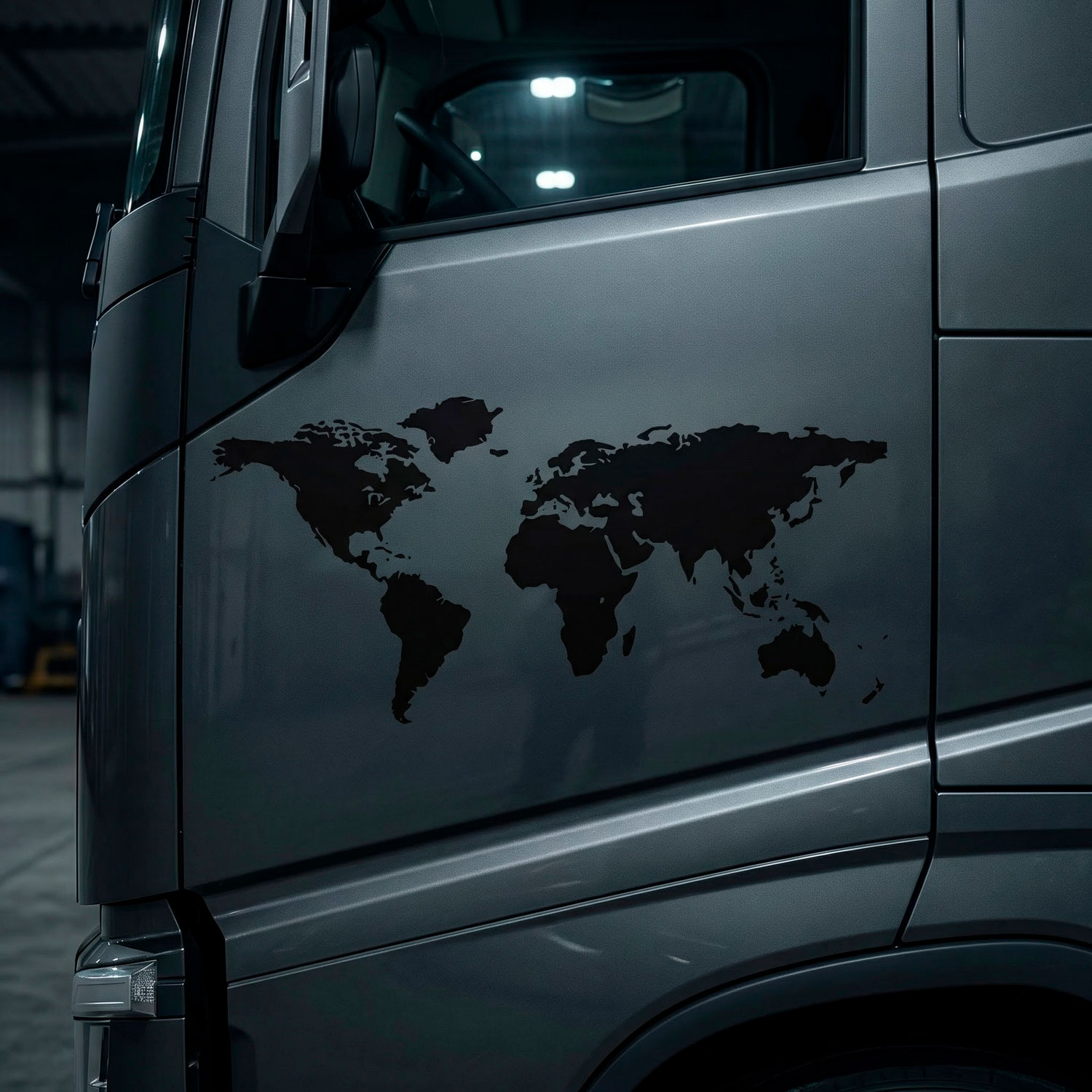 Vinilos autocaravanas: Silueta Mapa Mundi Low