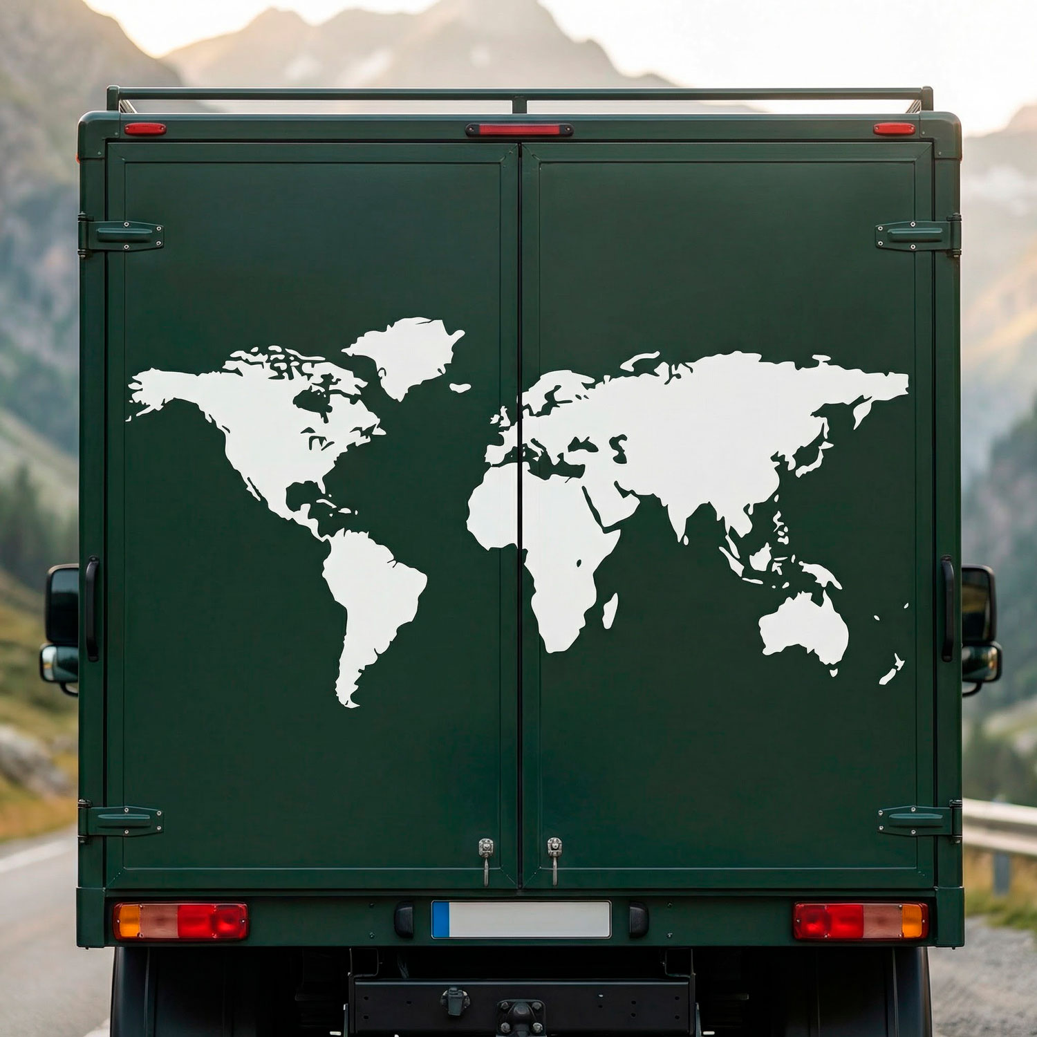 Vinilos autocaravanas: Silueta Mapa Mundi Low