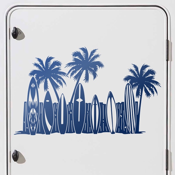 Pegatinas: Tablas de Surf en la playa
