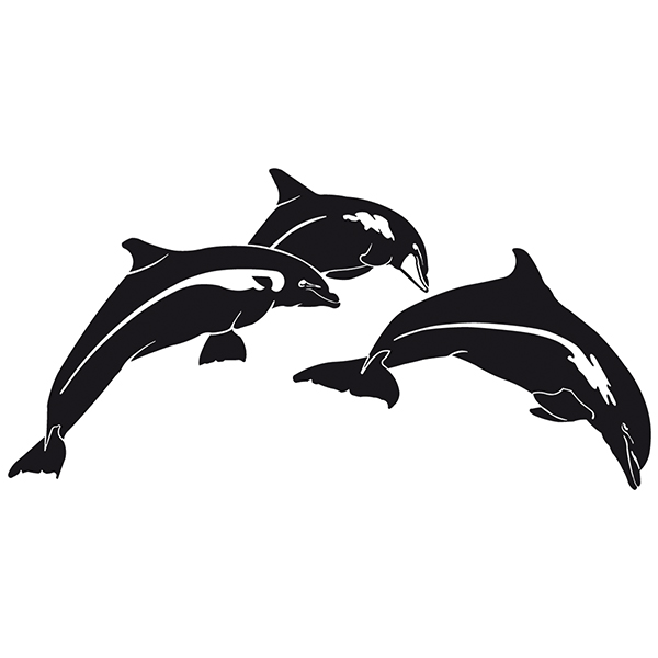longitud Dinámica profundo Pegatina de caravana Delfines saltando | TeleAdhesivo.com