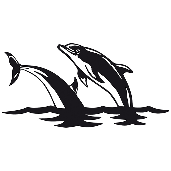 Pegatinas: Delfines en el mar