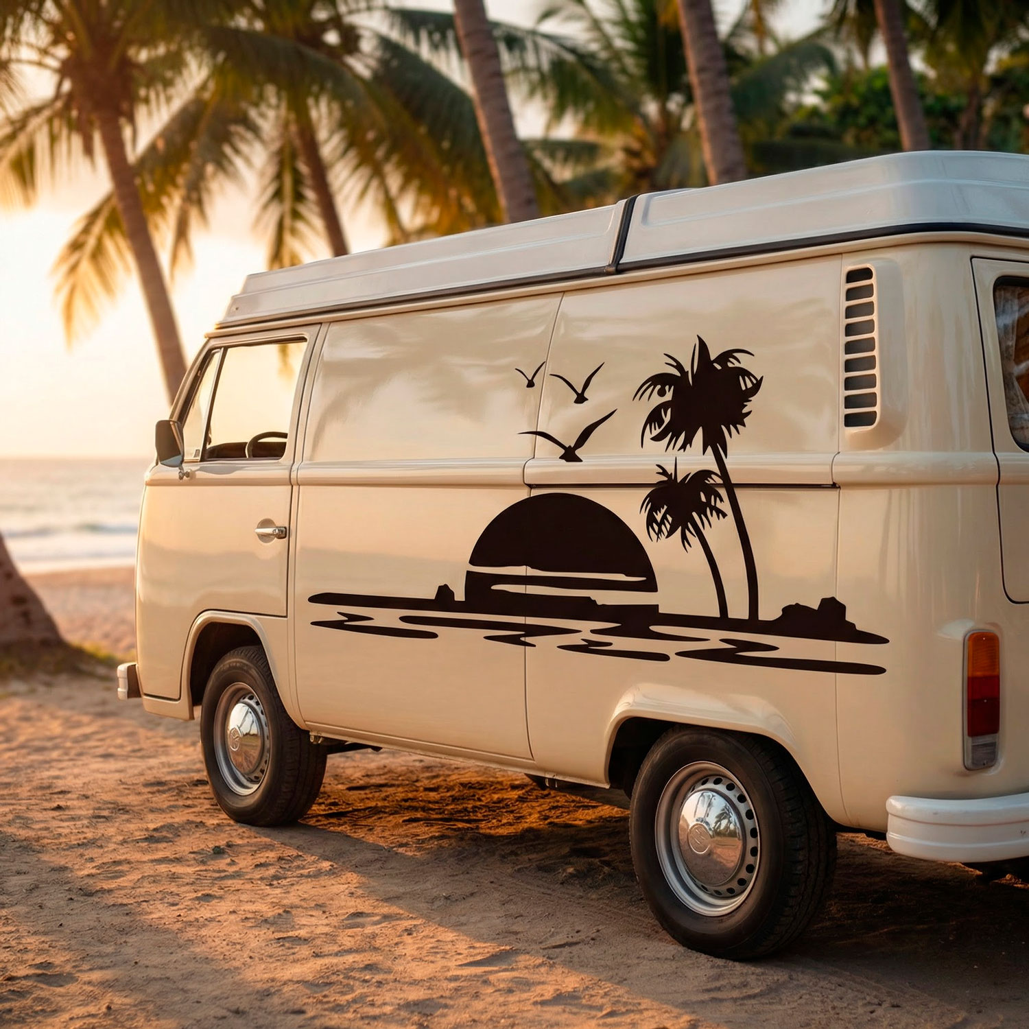 Vinilos autocaravanas: Playa para&iacute;so