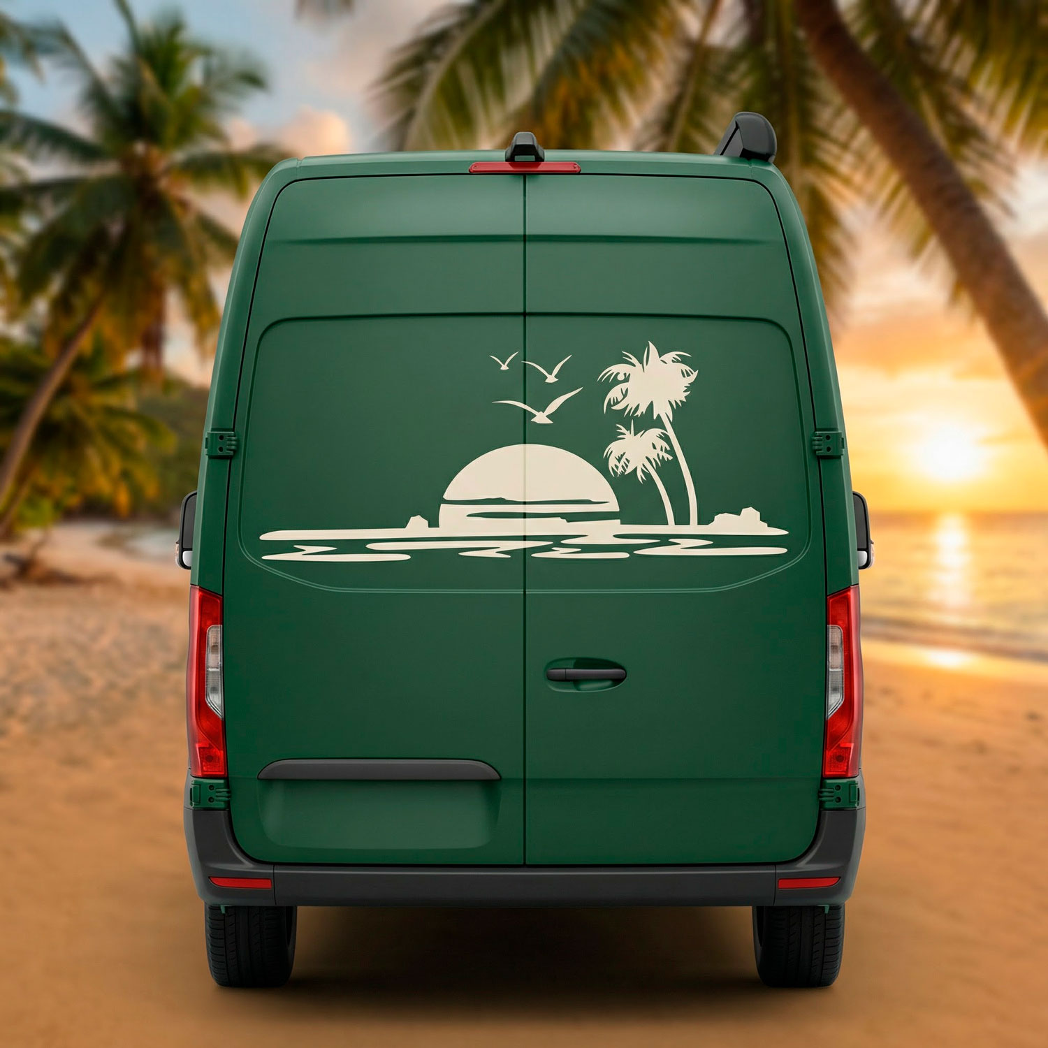 Vinilos autocaravanas: Playa para&iacute;so