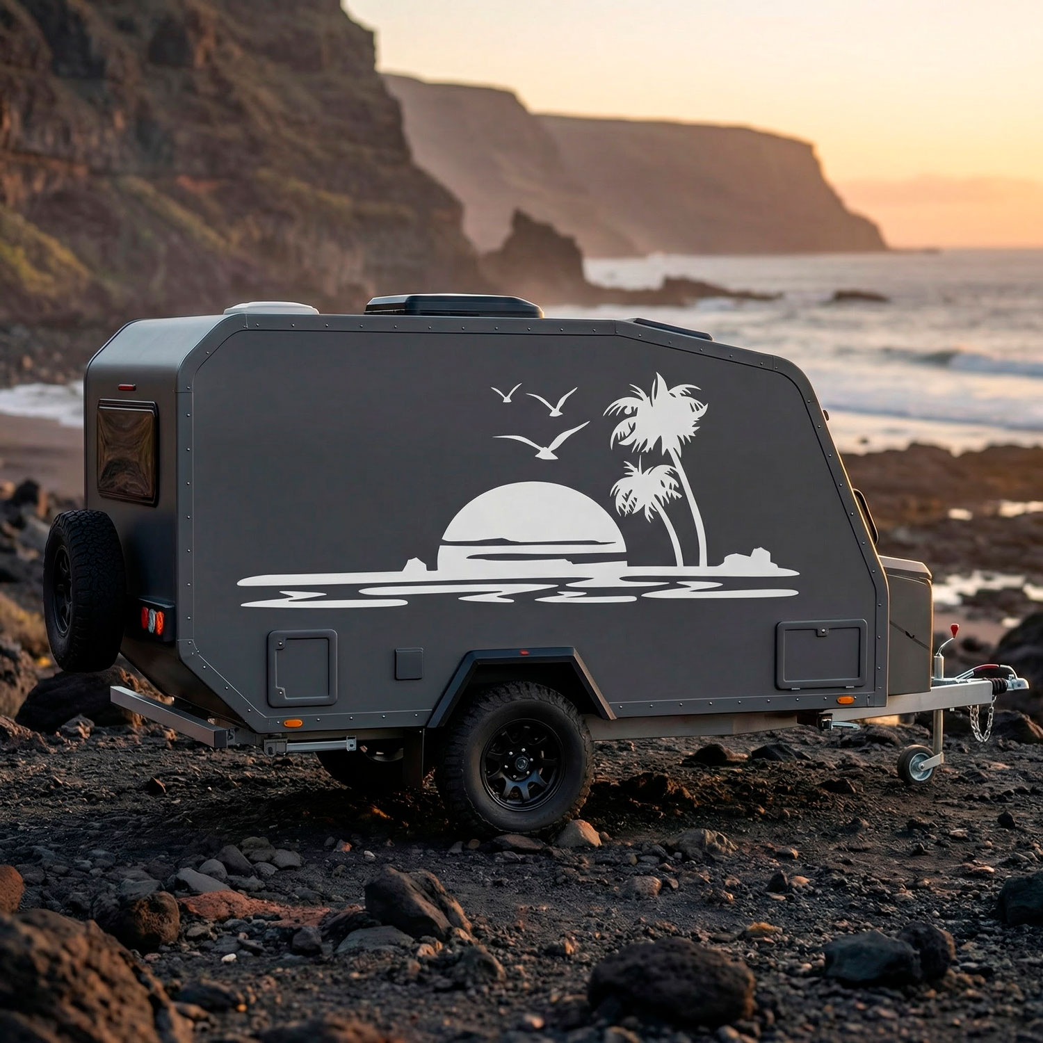 Vinilos autocaravanas: Playa para&iacute;so