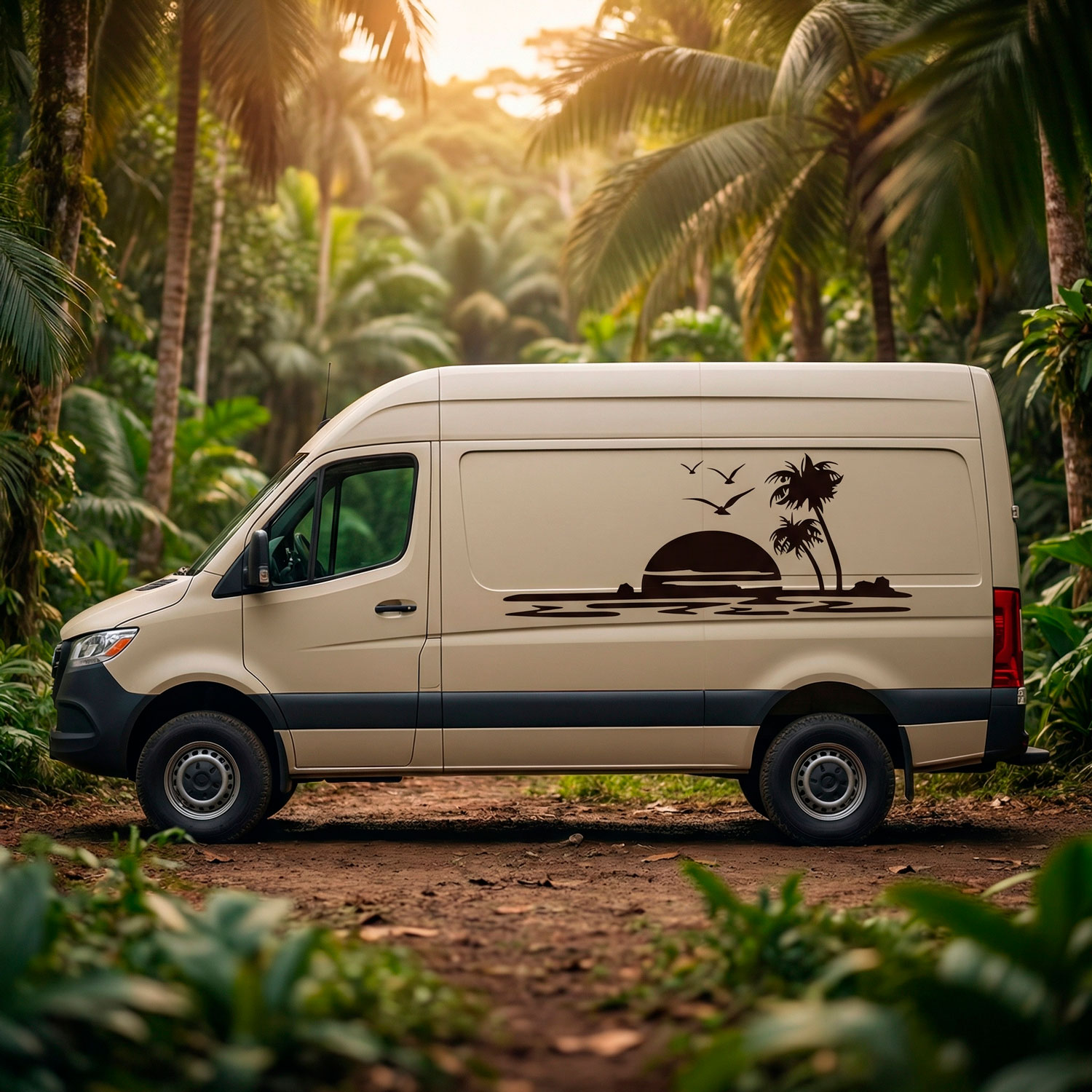 Vinilos autocaravanas: Playa para&iacute;so