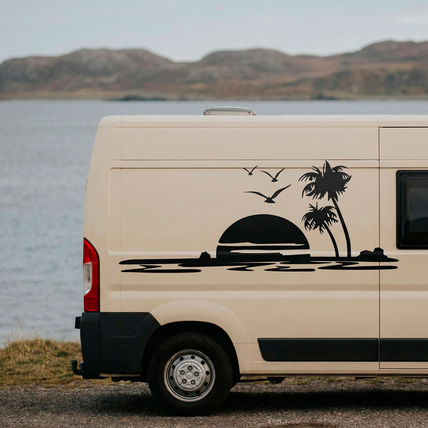 Vinilos autocaravanas: Playa para&iacute;so